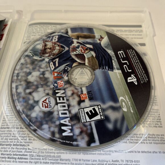 Madden NFL 17 (Sony PlayStation 3, 2016) PS3 No Manual Tested Works - Picture 4 of 5